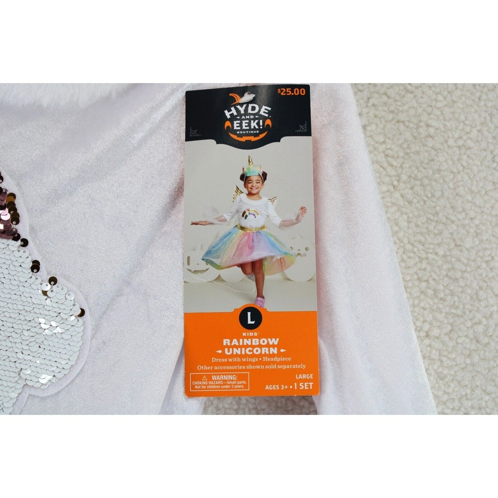 Hyde and EEK! Boutique Kids Rainbow Unicorn Dress with Wings Costume Large L - Picture 9 of 16
